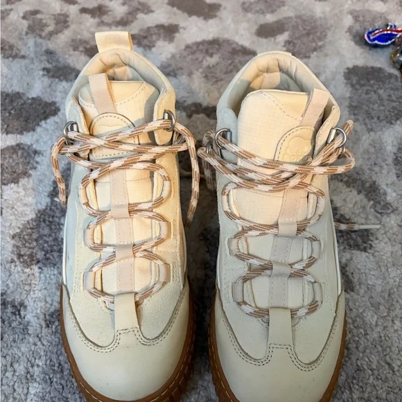 Sorel Cream and Brown Lace Up Boots - Picture 2 of 3